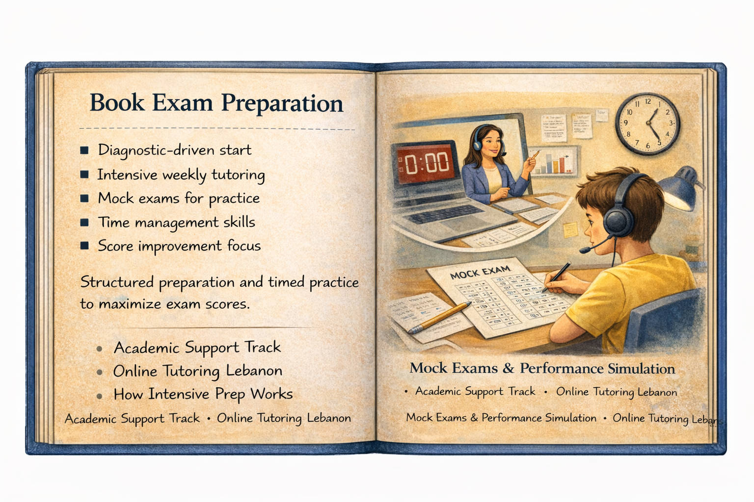 Exam preparation tutoring Lebanon intensive track