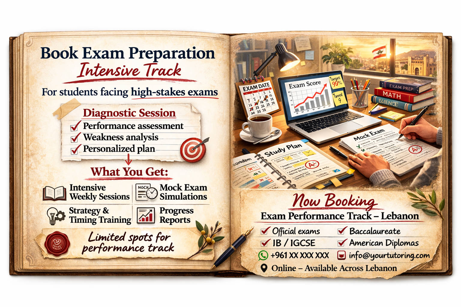 Exam preparation tutoring Lebanon mock exams